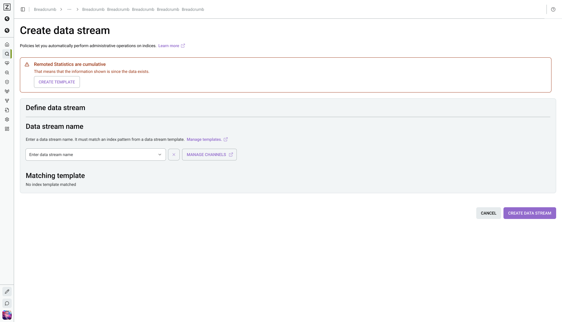 Interface SIEM tema claro