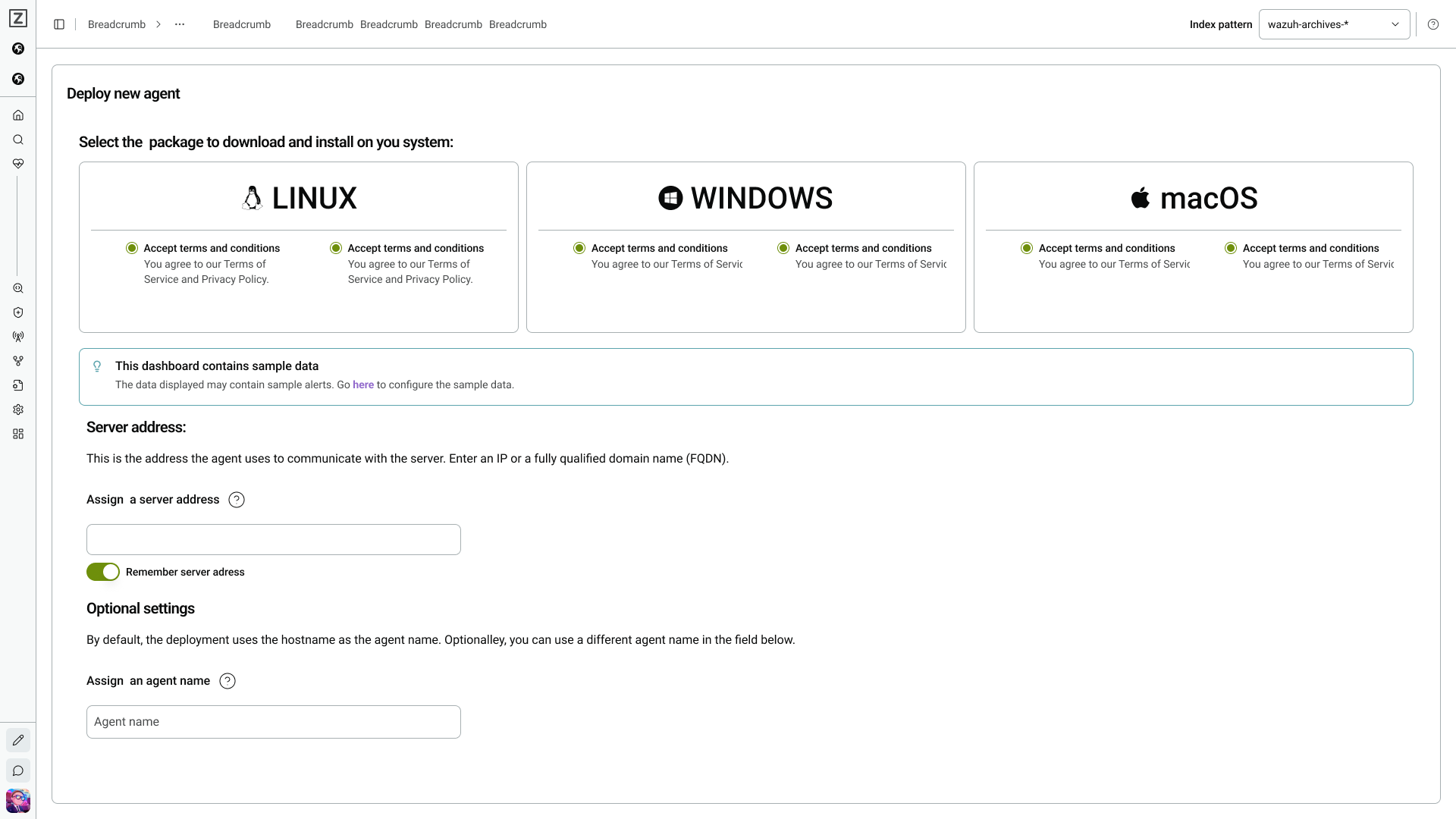 Interface SIEM tema claro