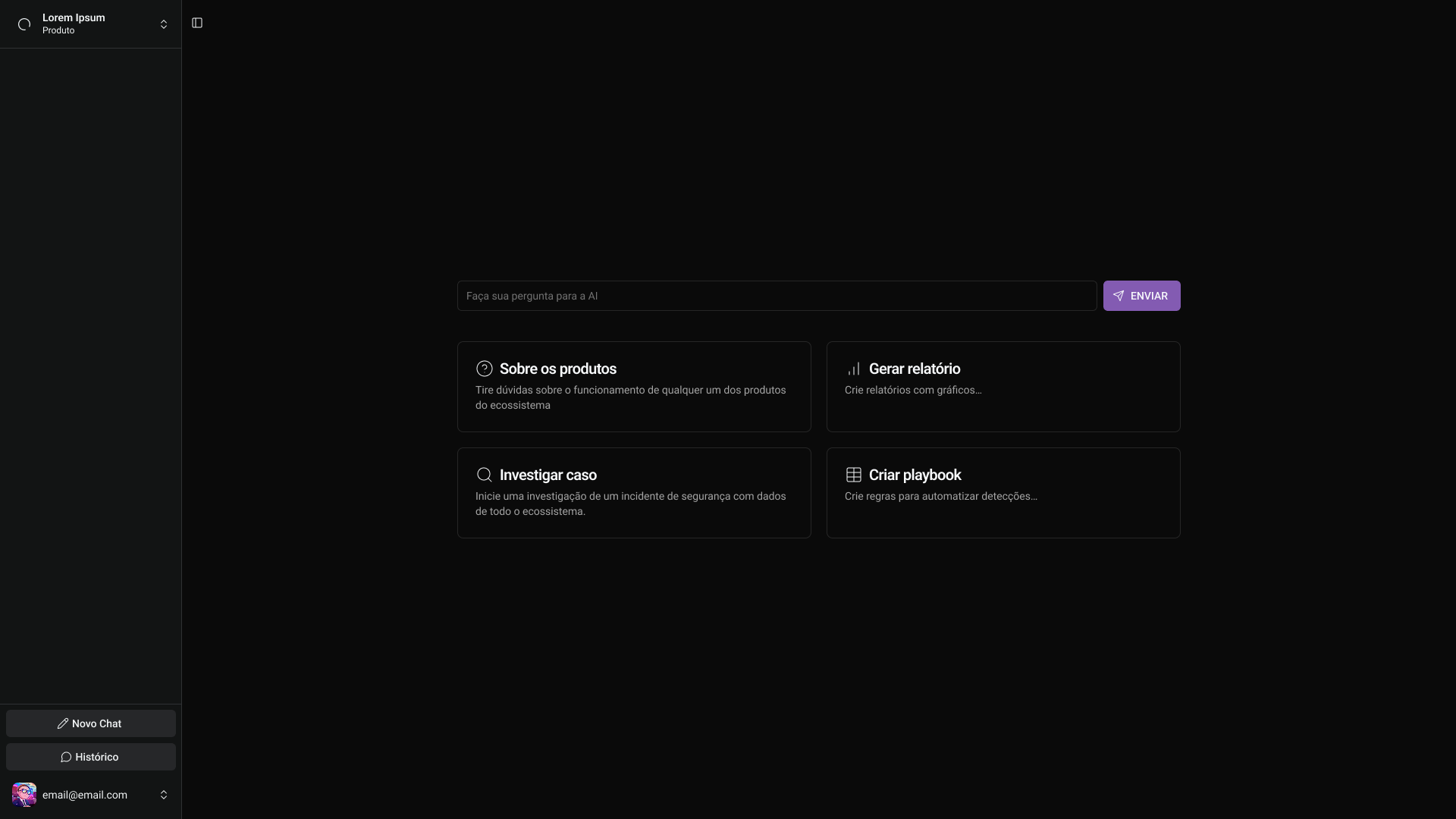 Dashboard geral de Threat Intelligence